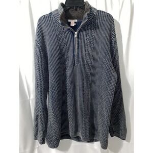 Carbon 2 Cobalt 1/4 Zip Textured Sweater Mens XL Long Sleeve Mock Neck